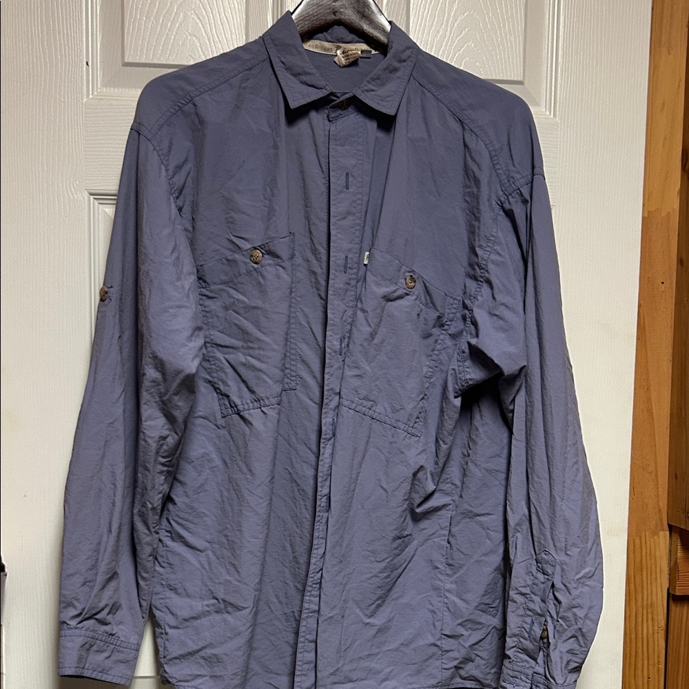 Men's Casual Blue Button Down Shirt
